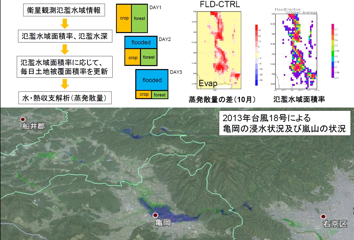 陸面過程モデルへの衛星観測氾濫水域情報の導入